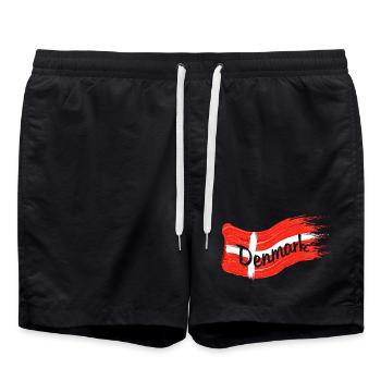 Drapeau danois - Short de bain - noir - Devant - AI Model Male 185 light (185cm)