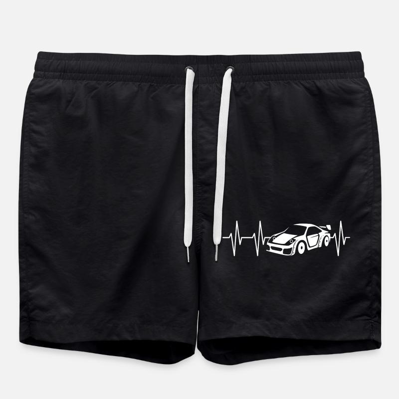 Heartbeat Car – Tuning Pulse Design - Swim Trunks - black