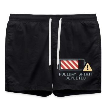 Vacances Gueule de bois Après Noël Humeur Nouvel An - Short de bain - noir - Devant - AI Model Male 185 light (185cm)