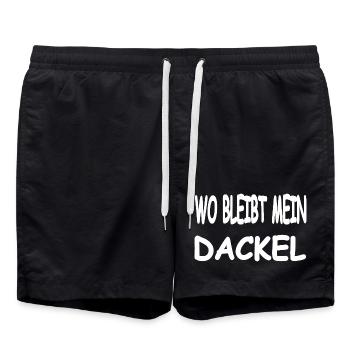 Dackel - Badeshorts - Schwarz - Vorne - AI Model Male 185 light (185cm)
