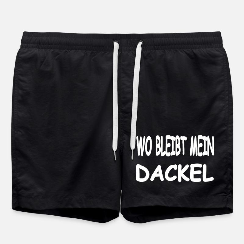 Dachshund - Swim Trunks - black