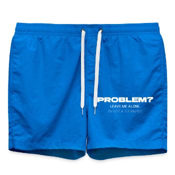 Problem? Leave Me Alone – Not Your Therapist - Badeshorts - Cobalt blue - Vorne