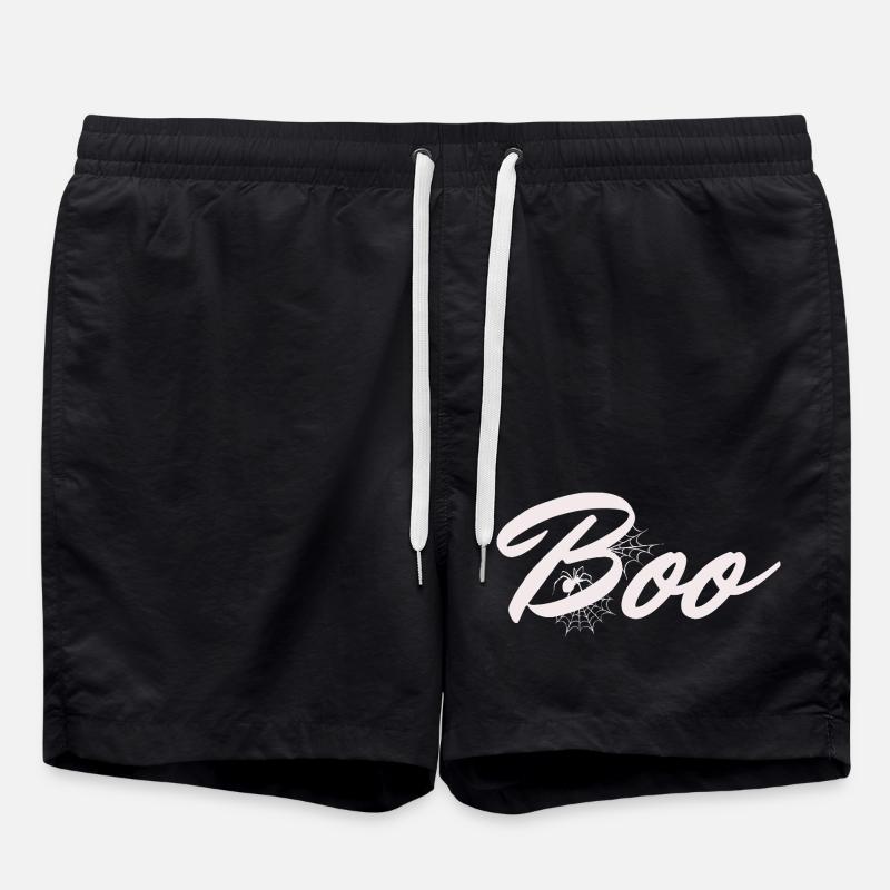 Boo Halloween Spider Web Lettrage - Short de bain - noir