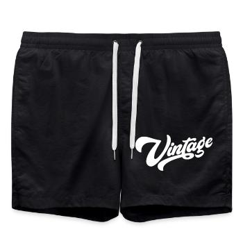 Vintage White - Swim Trunks - black - Front - AI Model Male 185 light (185cm)