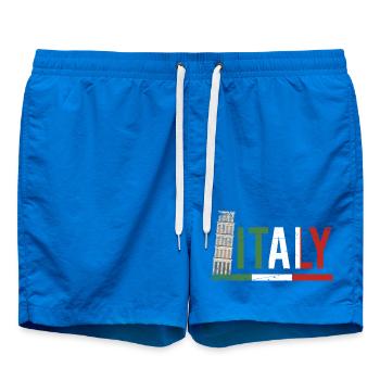 Italy Colosseum Flag Portrait - Swim Trunks - cobalt blue - Front