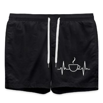Battement de cœur du café - Short de bain - noir - Devant - AI Model Male 185 light (185cm)