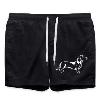 Dachshund Hunde T-shirt Geschenk - Badeshorts - Schwarz - Vorne - AI Model Male 185 light (185cm)