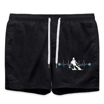 Silhouette de skieur hiver minimaliste - Short de bain - noir - Devant - AI Model Male 185 light (185cm)