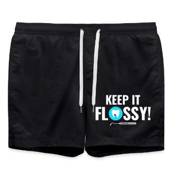 Mouth Engine Care Dentist Team  - Swim Trunks - black - Front - AI Model Male 185 light (185cm)