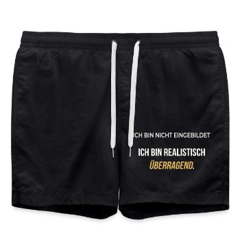 Je suis réalistement exceptionnel – élégamment honnête - Short de bain - noir - Devant - AI Model Male 185 light (185cm)