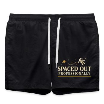 Spacecore Cosmic Humor Galaxy Universe Zitat - Badeshorts - Schwarz - Vorne - AI Model Male 185 light (185cm)