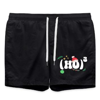 (HO)3 - Hohoho - Christmas Math - Swim Trunks - black - Front - AI Model Male 185 light (185cm)