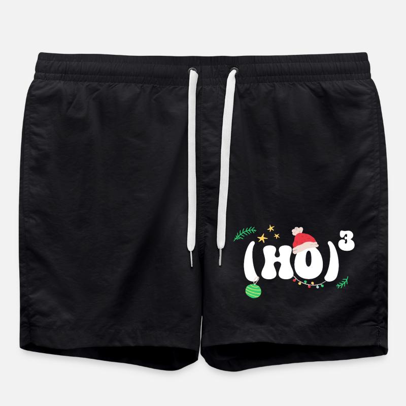 (HO)3 - Hohoho - Christmas Math - Swim Trunks - black