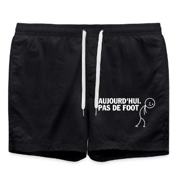Aujourd'hui Pas de Foot - Short de bain - noir - Devant - AI Model Male 185 light (185cm)