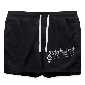 Profitez du silence Dire calme Silence Introverti - Short de bain - noir - Devant - AI Model Male 185 light (185cm)