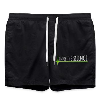 Profitez du silence Dire calme Silence Introverti - Short de bain - noir - Devant - AI Model Male 185 light (185cm)