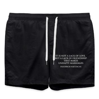 Nietzsche-Zitat über Freundschaft und Ehe - Badeshorts - Schwarz - Vorne - AI Model Male 185 light (185cm)