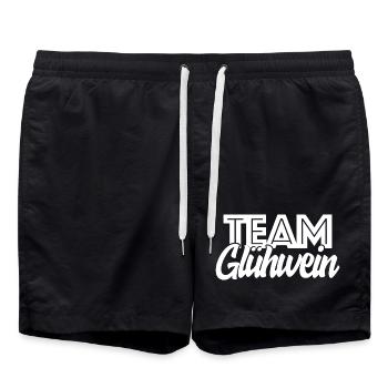 Team Mulled Wine Christmas Market Christmas Group - Swim Trunks - black - Front - AI Model Male 185 light (185cm)