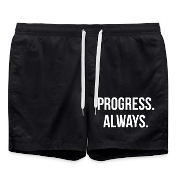 PROGRESS. ALWAYS. | Greyline Official - Swim Trunks - black - Front - AI Model Male 185 light (185cm)