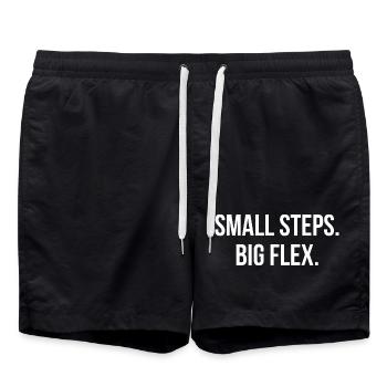 SMALL STEPS.BIG FLEX. | Greyline Official - Badeshorts - Schwarz - Vorne - AI Model Male 185 light (185cm)