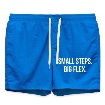 SMALL STEPS.BIG FLEX. | Greyline Official - Badeshorts - Cobalt blue - Vorne