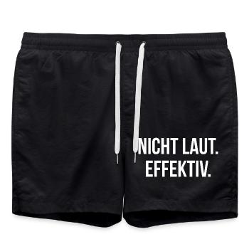 NICHT LAUT. EFFEKTIV. | Greyline Official - Badeshorts - Schwarz - Vorne - AI Model Male 185 light (185cm)