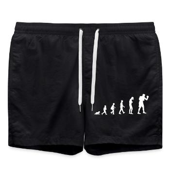 Evolution from baby to boxer - Swim Trunks - black - Front - AI Model Male 185 light (185cm)