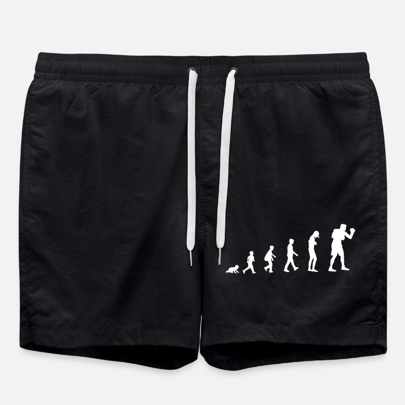 Evolution vom Baby zum Boxer - Badeshorts - Schwarz