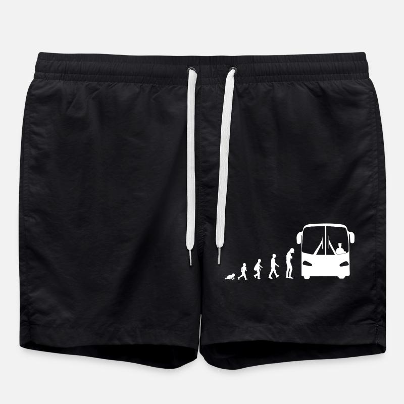 Evolution vom Baby zum Busfahrer - Badeshorts - Schwarz