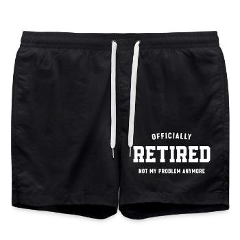 Officiellement retraité Ce n’est plus mon problème Drôle - Short de bain - noir - Devant - AI Model Male 185 light (185cm)