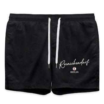 Reinickendorf - Berlin Flag - Berlin Bear - Swim Trunks - black - Front - AI Model Male 185 light (185cm)