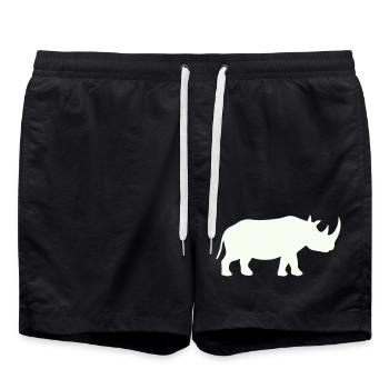 Rhino Silhouette Powerful Minimal - Swim Trunks - black - Front - AI Model Male 185 light (185cm)