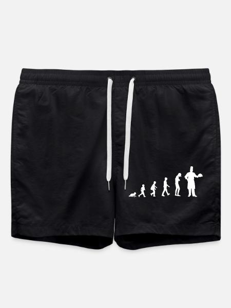 Evolution vom Baby zum Koch / Restaurant - Badeshorts - Schwarz