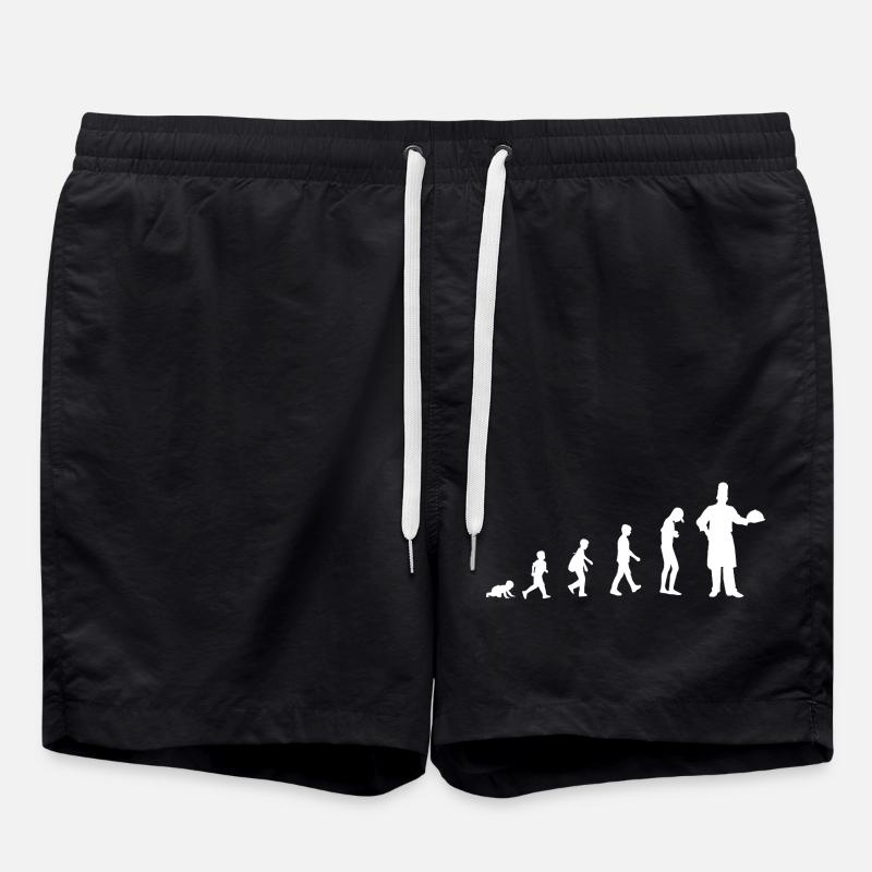 Evolution vom Baby zum Koch / Restaurant - Badeshorts - Schwarz