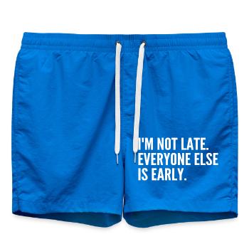 I'm not late, the others are ahead - Swim Trunks - cobalt blue - Front