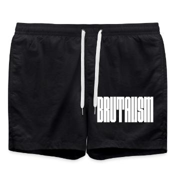 Conception audacieuse du logo Brutalism - Short de bain - noir - Devant - AI Model Male 185 light (185cm)