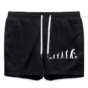 Evolution vom Baby zum Gärtner - Badeshorts - Schwarz - Vorne - AI Model Male 185 light (185cm)