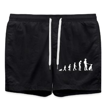 Development from baby to hunter - Swim Trunks - black - Front - AI Model Male 185 light (185cm)