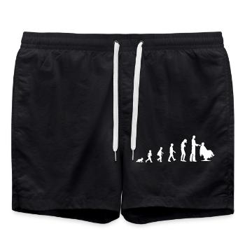 Evolution from baby to hairdresser - Swim Trunks - black - Front - AI Model Male 185 light (185cm)
