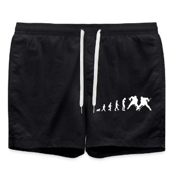 Entwicklung vom Baby zum Eishockey Spieler - Swim Trunks - black - Front - AI Model Male 185 light (185cm)