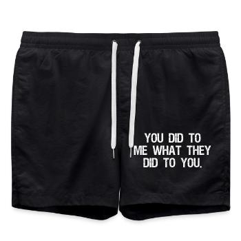 Tu m’as fait ce qu’ils t’ont fait - Short de bain - noir - Devant - AI Model Male 185 light (185cm)