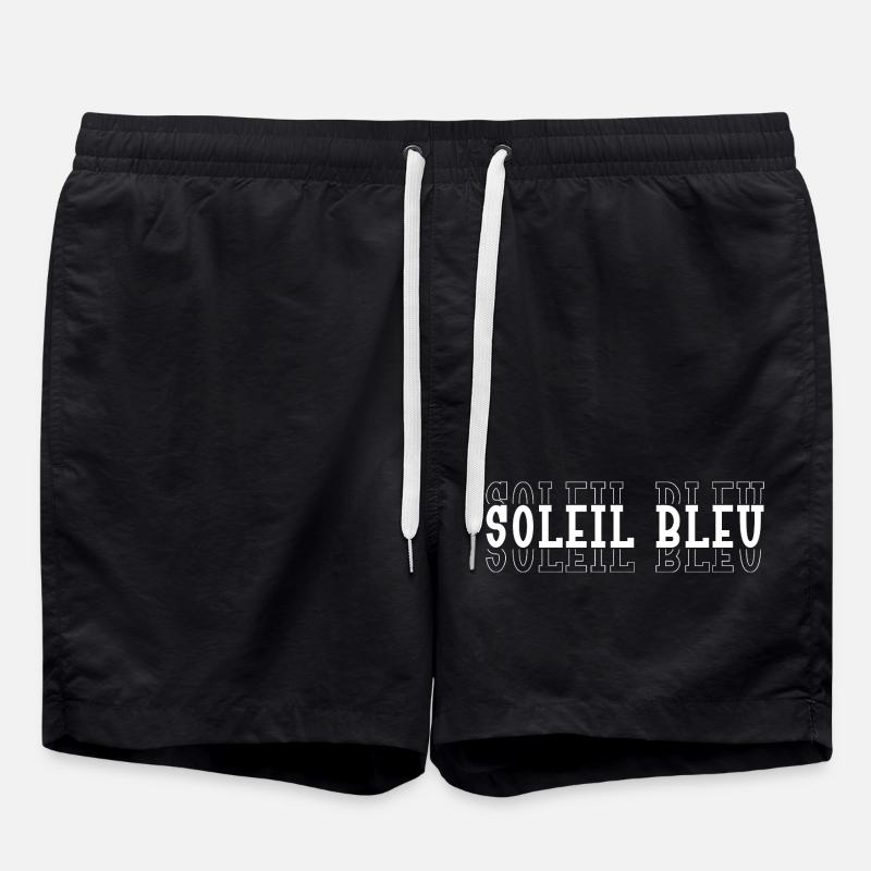 Typographic Blue Sun - Swim Trunks - black