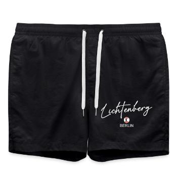 Lichtenberg - Berlin Flag - Berlin Bear - Swim Trunks - black - Front - AI Model Male 185 light (185cm)