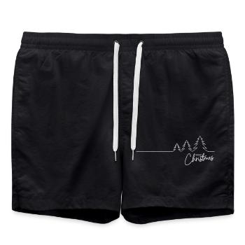 Merry Christmas Tree Minimalist - Swim Trunks - black - Front - AI Model Male 185 light (185cm)