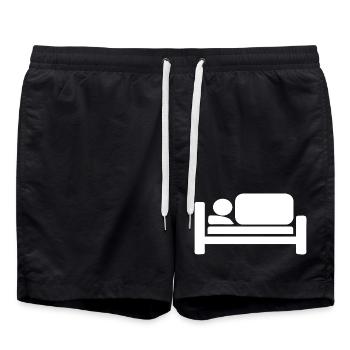 Cool Bed Silhouettes Pictogram Design - Swim Trunks - black - Front - AI Model Male 185 light (185cm)