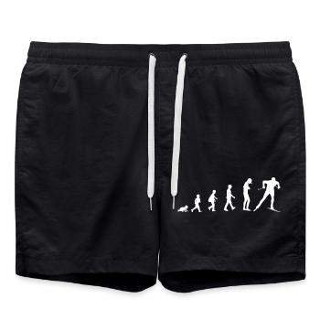 Development from baby to skier - Swim Trunks - black - Front - AI Model Male 185 light (185cm)