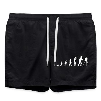 Entwicklung vom Baby zum Maler - Badeshorts - Schwarz - Vorne - AI Model Male 185 light (185cm)