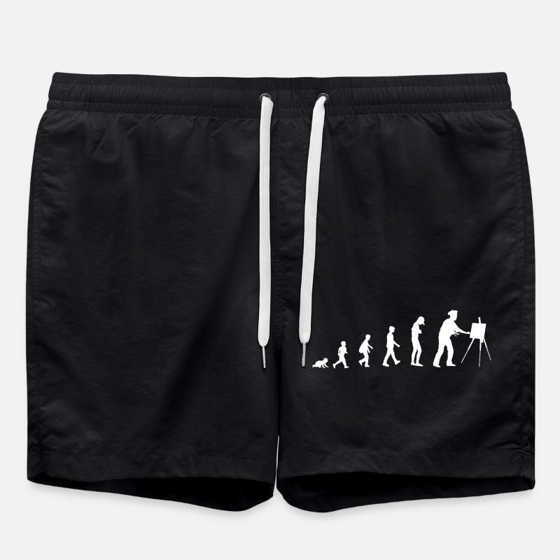 Development from baby to painter - Swim Trunks - black