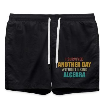 Ich habe heute überlebt, ohne Algebra zu machen - Badeshorts - Schwarz - Vorne - AI Model Male 185 light (185cm)