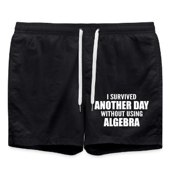 Ich habe heute überlebt, ohne Algebra zu machen - Badeshorts - Schwarz - Vorne - AI Model Male 185 light (185cm)
